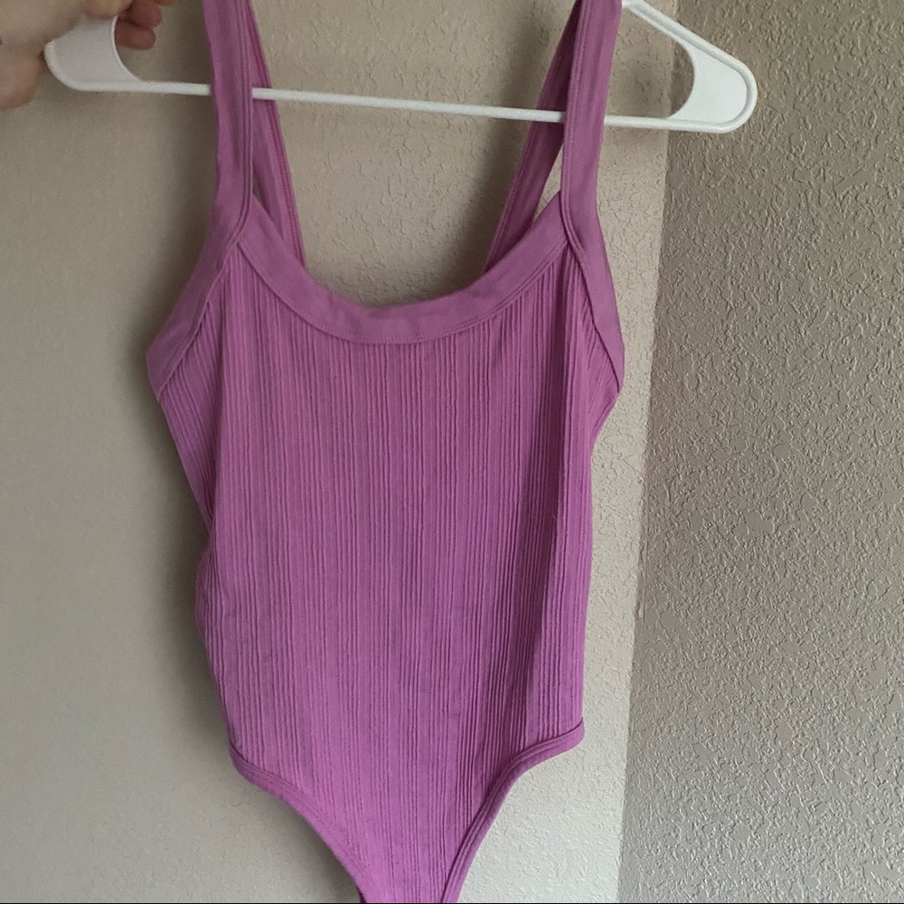 Urban outfitters ribbed pink bodysuit